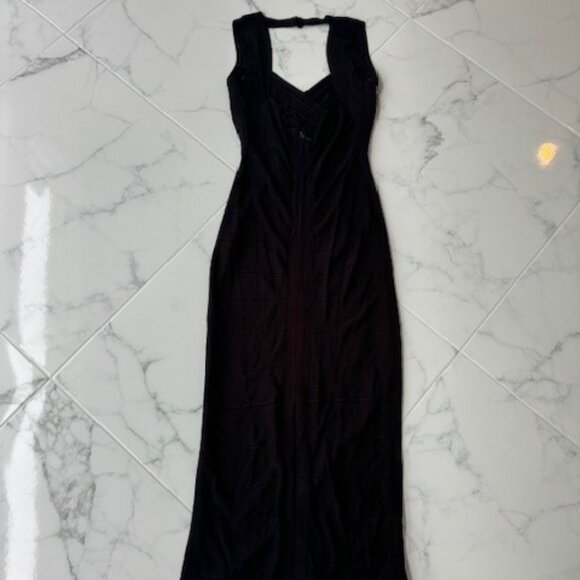Authentic Hervé Léger Estrella Bandage Gown in Black Size M - Picture 5 of 7